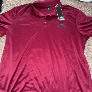 Adidas Men's Burgundy Polo Shirt
